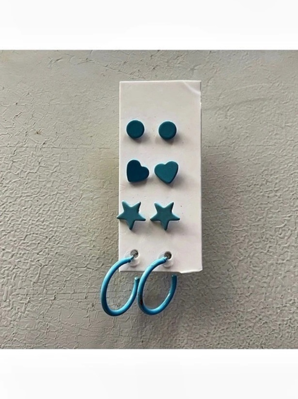 Blue Multi-Pair Stud & Hoop Earrings